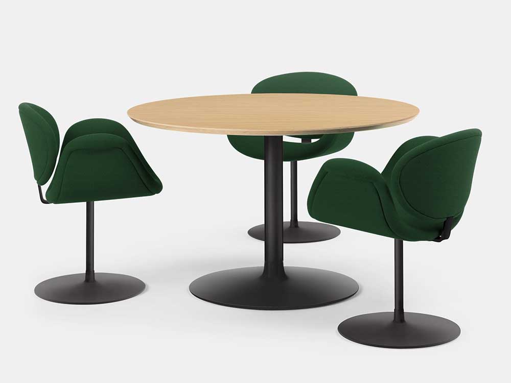 Artifort-Tulip-Midi-Chair-eetkamerstoel-groen-stof
